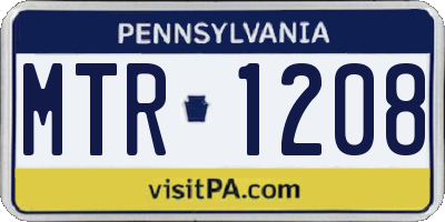PA license plate MTR1208