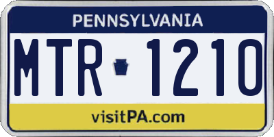 PA license plate MTR1210