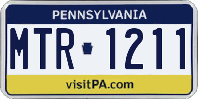 PA license plate MTR1211