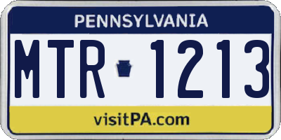 PA license plate MTR1213