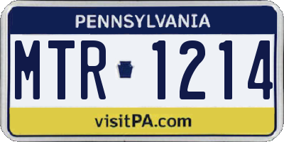 PA license plate MTR1214