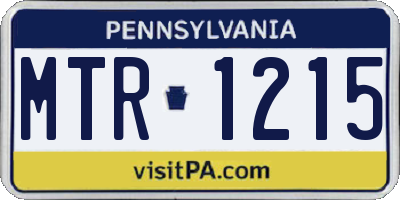 PA license plate MTR1215