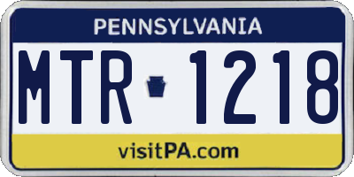 PA license plate MTR1218