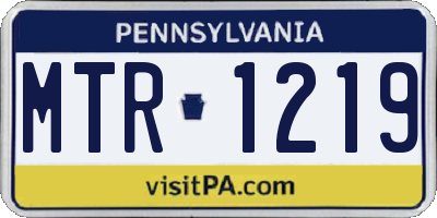 PA license plate MTR1219