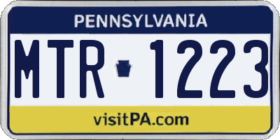 PA license plate MTR1223