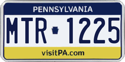 PA license plate MTR1225