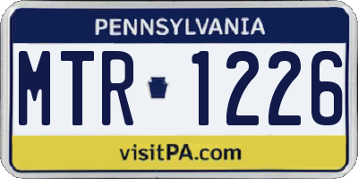 PA license plate MTR1226