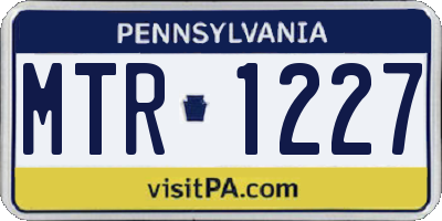 PA license plate MTR1227
