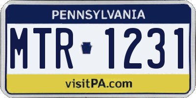 PA license plate MTR1231