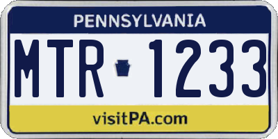 PA license plate MTR1233