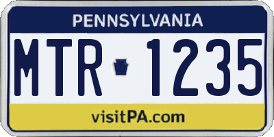 PA license plate MTR1235