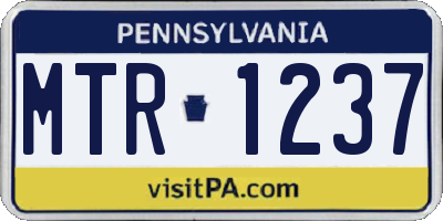 PA license plate MTR1237