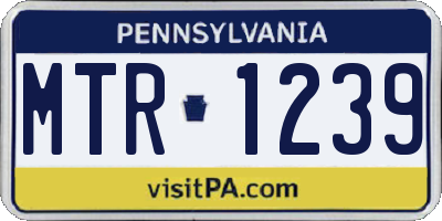 PA license plate MTR1239