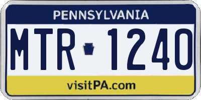 PA license plate MTR1240