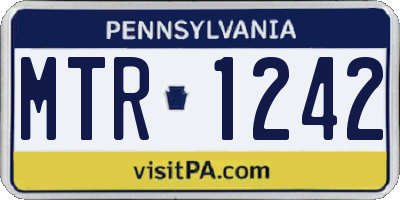 PA license plate MTR1242