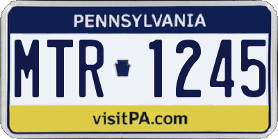 PA license plate MTR1245