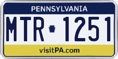 PA license plate MTR1251