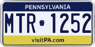 PA license plate MTR1252
