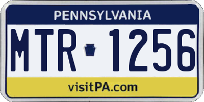 PA license plate MTR1256