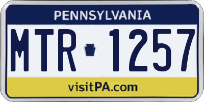 PA license plate MTR1257