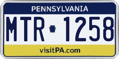 PA license plate MTR1258