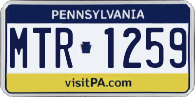 PA license plate MTR1259