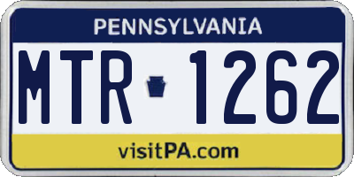 PA license plate MTR1262