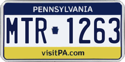 PA license plate MTR1263