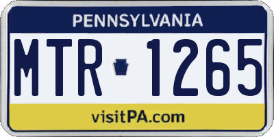 PA license plate MTR1265