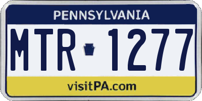 PA license plate MTR1277