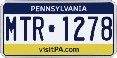 PA license plate MTR1278
