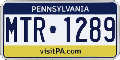 PA license plate MTR1289