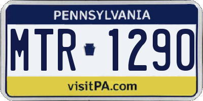 PA license plate MTR1290