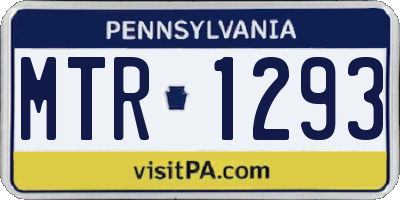 PA license plate MTR1293