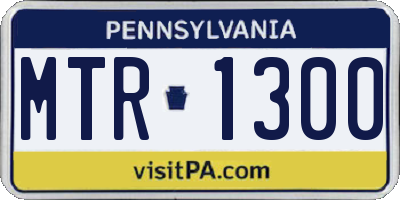 PA license plate MTR1300