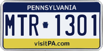 PA license plate MTR1301