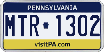 PA license plate MTR1302