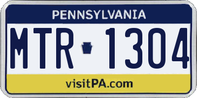 PA license plate MTR1304