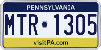 PA license plate MTR1305