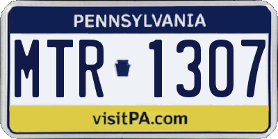 PA license plate MTR1307