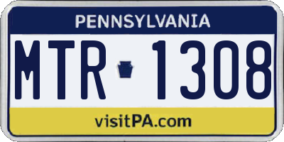 PA license plate MTR1308