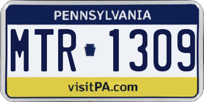 PA license plate MTR1309
