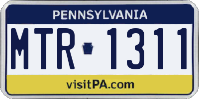 PA license plate MTR1311