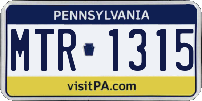PA license plate MTR1315