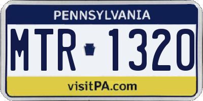PA license plate MTR1320