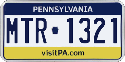 PA license plate MTR1321