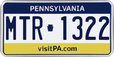 PA license plate MTR1322