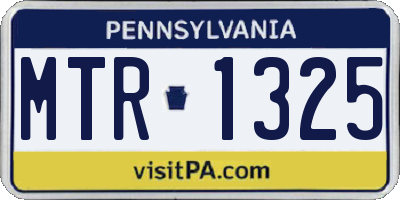 PA license plate MTR1325