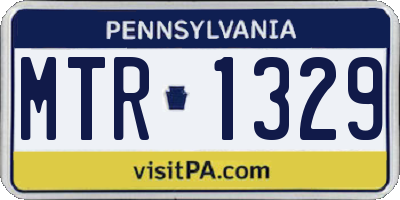 PA license plate MTR1329
