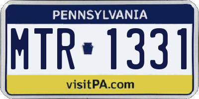 PA license plate MTR1331